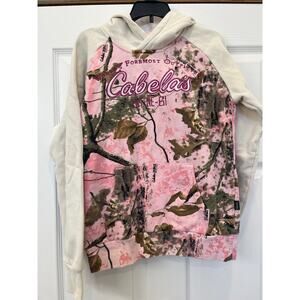 Cabela’s Pink & Cream Woodlands Hoodie Size L
